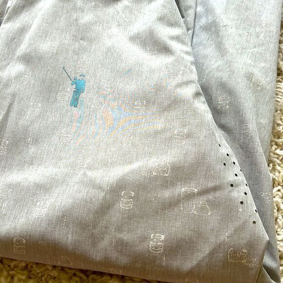 William Murray Long Sleeve Golf Button Down Shirt Rocks Glass Print EUC - Picture 1 of 16